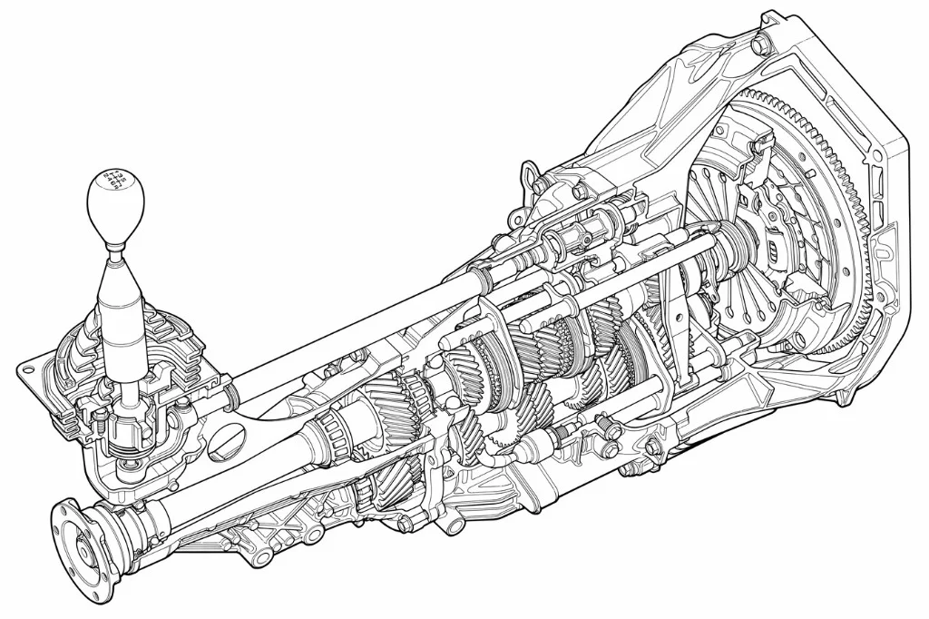 Cutaway view of the manual transmission