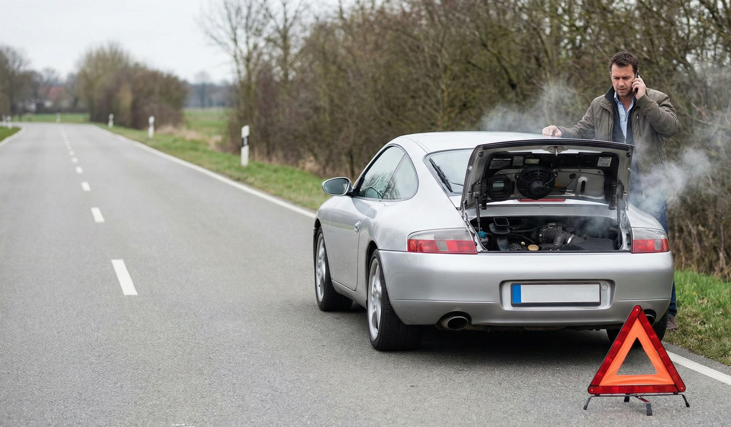 A Porsche 911 type 996 undergoing engine reliability upgrades
