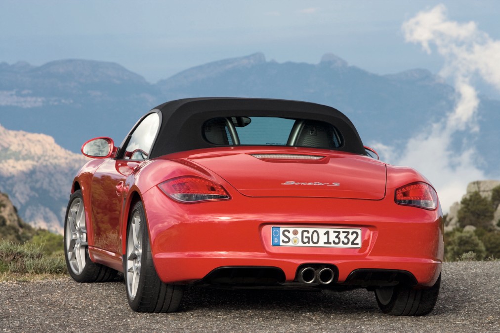 Rear view of the Porsche Boxster S 987.2 showcasing its timeless design