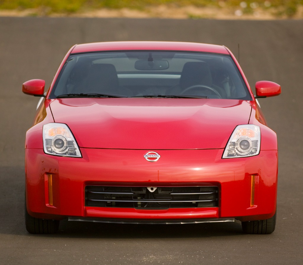 Front fascia of the 35th Anniversary special edition in Redline red paint showing its sleek almond-shaped headlights