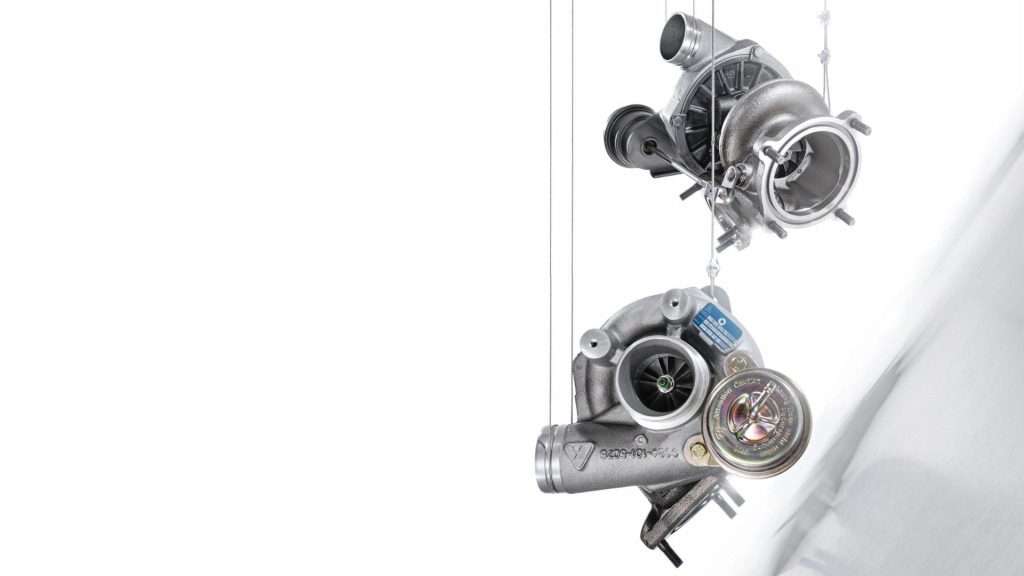KKK K24 turbochargers from the Porsche 911 Turbo studio photo with original data plates